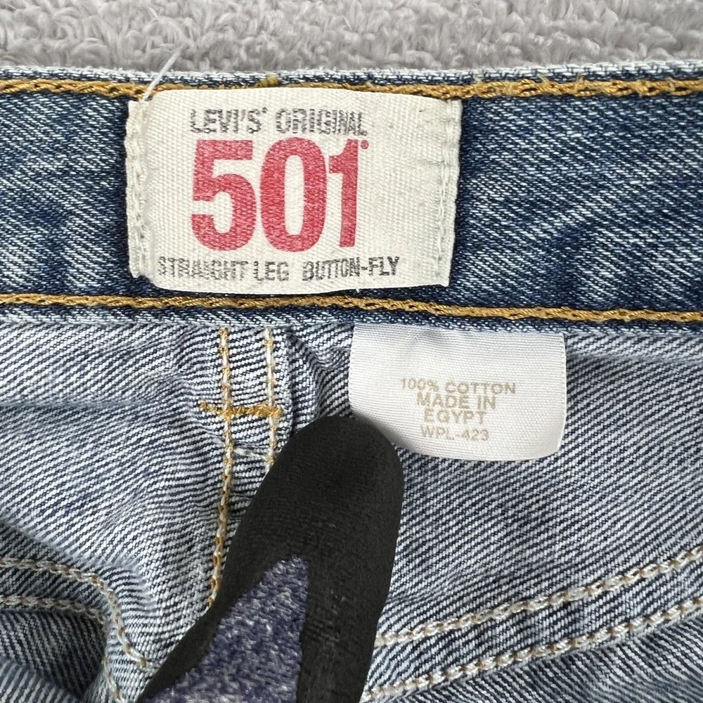 Levis 501 Original Straight Leg Jeans 30x30 Blue Men Button Fly Made in Egypt